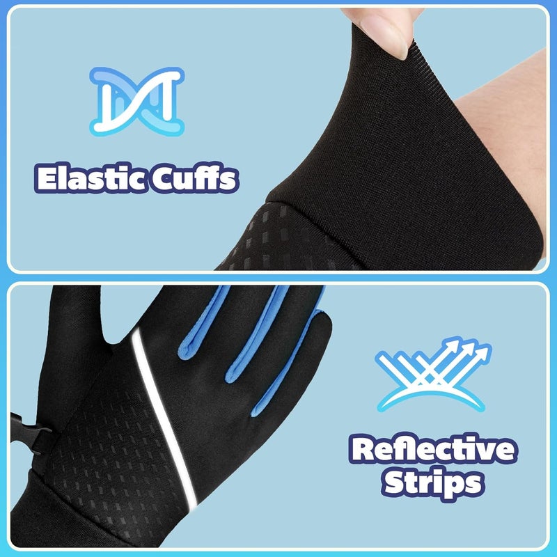 OOPOR Winter Warm Running Kids Gloves - Cold Weather Thermal Bike Snow Ski Sports Mittens Aged 4-12 Boys Girls - Image 5